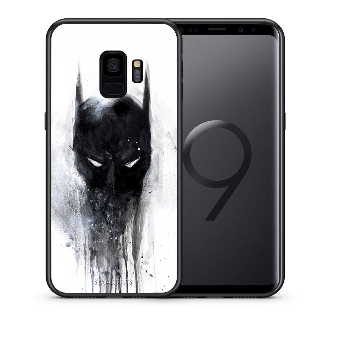 Θήκη Samsung S9 Paint Bat Hero από τη Smartfits με σχέδιο στο πίσω μέρος και μαύρο περίβλημα | Samsung S9 Paint Bat Hero case with colorful back and black bezels
