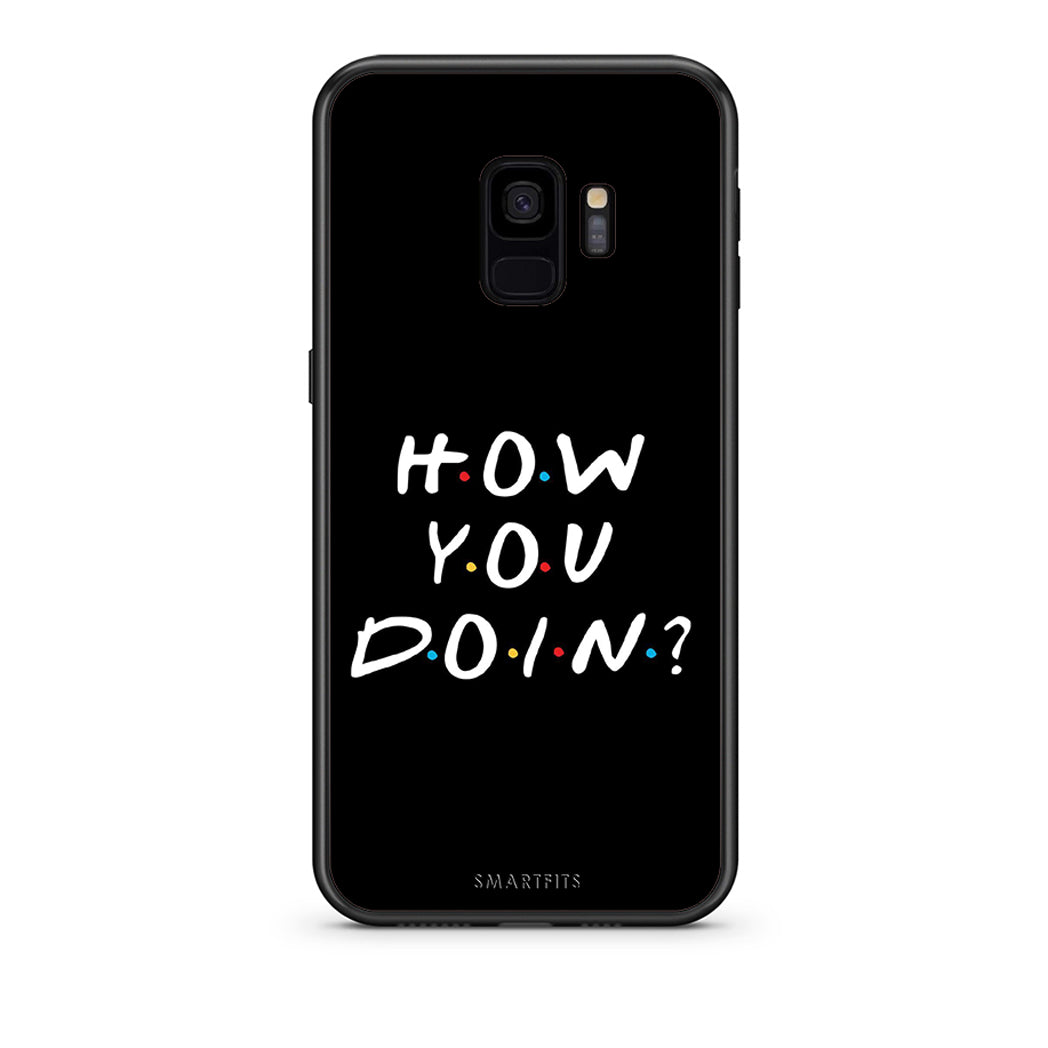 samsung s9 How You Doin θήκη από τη Smartfits με σχέδιο στο πίσω μέρος και μαύρο περίβλημα | Smartphone case with colorful back and black bezels by Smartfits