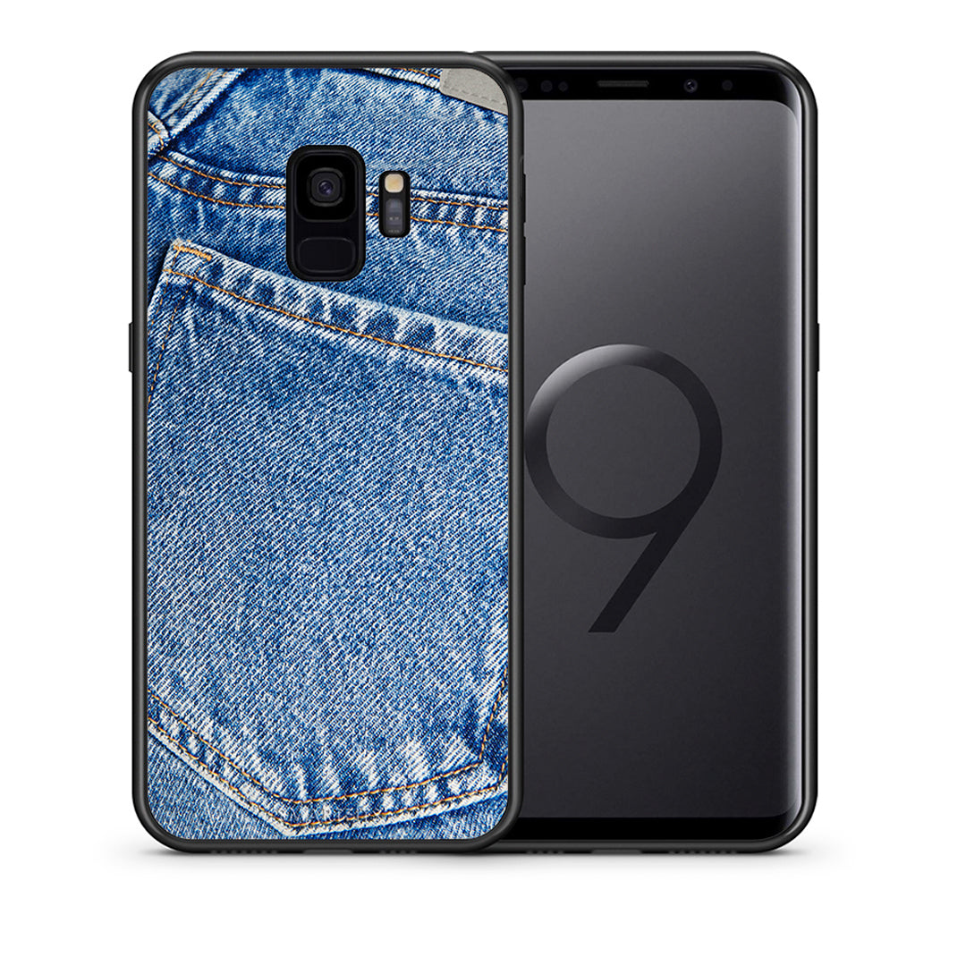Θήκη Samsung S9 Jeans Pocket από τη Smartfits με σχέδιο στο πίσω μέρος και μαύρο περίβλημα | Samsung S9 Jeans Pocket case with colorful back and black bezels