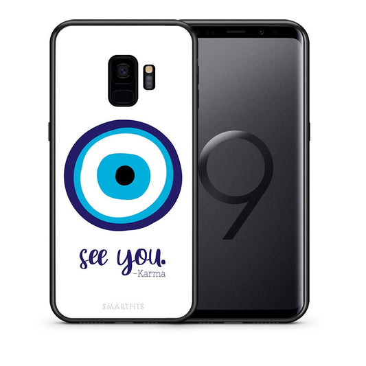 Θήκη Samsung S9 Karma Says από τη Smartfits με σχέδιο στο πίσω μέρος και μαύρο περίβλημα | Samsung S9 Karma Says case with colorful back and black bezels