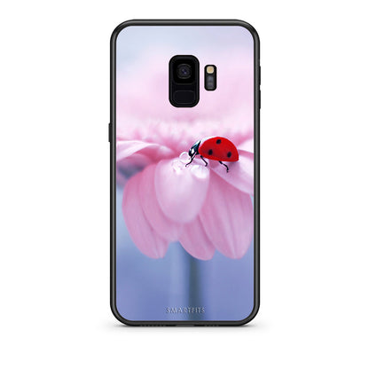 samsung s9 Ladybug Flower θήκη από τη Smartfits με σχέδιο στο πίσω μέρος και μαύρο περίβλημα | Smartphone case with colorful back and black bezels by Smartfits
