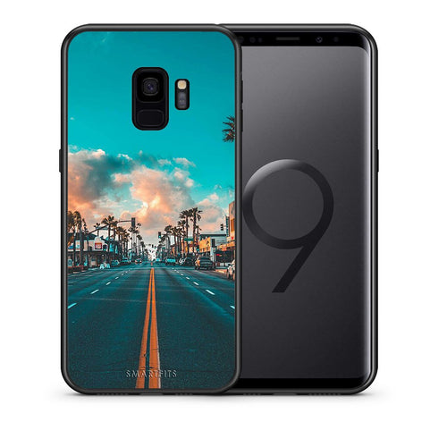 Θήκη Samsung S9 City Landscape από τη Smartfits με σχέδιο στο πίσω μέρος και μαύρο περίβλημα | Samsung S9 City Landscape case with colorful back and black bezels
