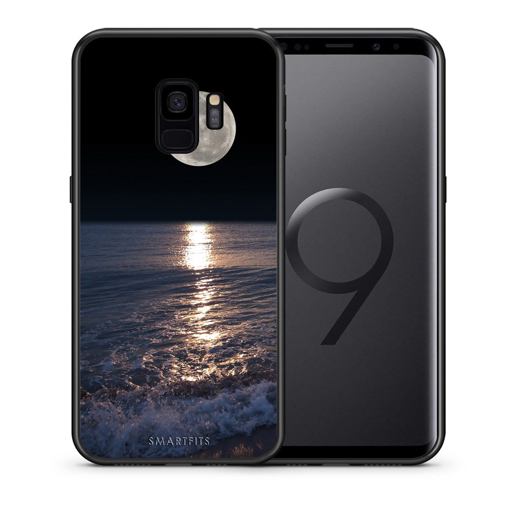 Θήκη Samsung S9 Moon Landscape από τη Smartfits με σχέδιο στο πίσω μέρος και μαύρο περίβλημα | Samsung S9 Moon Landscape case with colorful back and black bezels