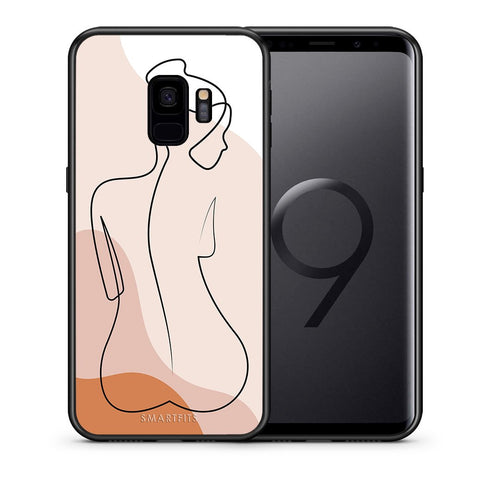 Θήκη Samsung S9 LineArt Woman από τη Smartfits με σχέδιο στο πίσω μέρος και μαύρο περίβλημα | Samsung S9 LineArt Woman case with colorful back and black bezels