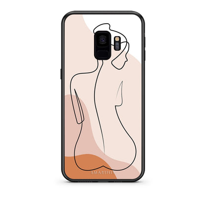 samsung s9 LineArt Woman θήκη από τη Smartfits με σχέδιο στο πίσω μέρος και μαύρο περίβλημα | Smartphone case with colorful back and black bezels by Smartfits