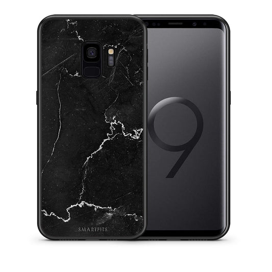 Θήκη Samsung S9 Marble Black από τη Smartfits με σχέδιο στο πίσω μέρος και μαύρο περίβλημα | Samsung S9 Marble Black case with colorful back and black bezels