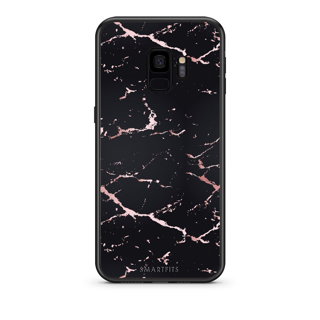 4 - samsung galaxy s9 Black Rosegold Marble case, cover, bumper