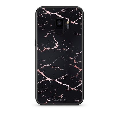 4 - samsung galaxy s9 Black Rosegold Marble case, cover, bumper