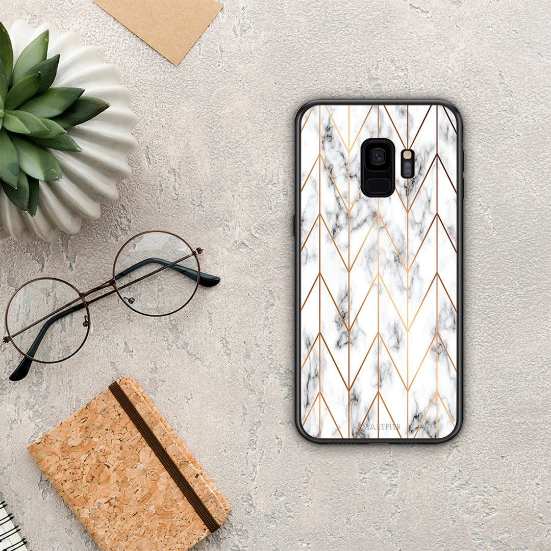 Marble Gold Geometric - Samsung Galaxy S9 θήκη