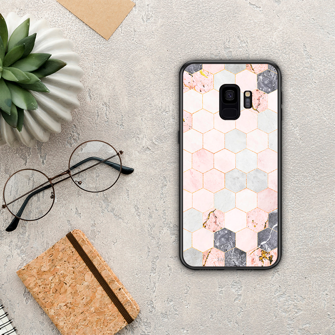 Marble Hexagon Pink - Samsung Galaxy S9 θήκη