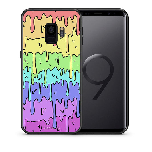 Θήκη Samsung S9 Melting Rainbow από τη Smartfits με σχέδιο στο πίσω μέρος και μαύρο περίβλημα | Samsung S9 Melting Rainbow case with colorful back and black bezels