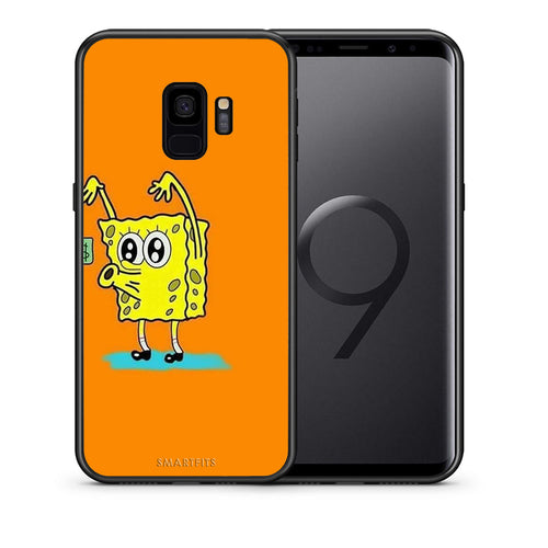 Θήκη Αγίου Βαλεντίνου Samsung S9 No Money 2 από τη Smartfits με σχέδιο στο πίσω μέρος και μαύρο περίβλημα | Samsung S9 No Money 2 case with colorful back and black bezels