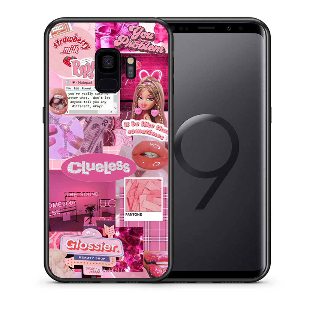 Θήκη Αγίου Βαλεντίνου Samsung S9 Pink Love από τη Smartfits με σχέδιο στο πίσω μέρος και μαύρο περίβλημα | Samsung S9 Pink Love case with colorful back and black bezels