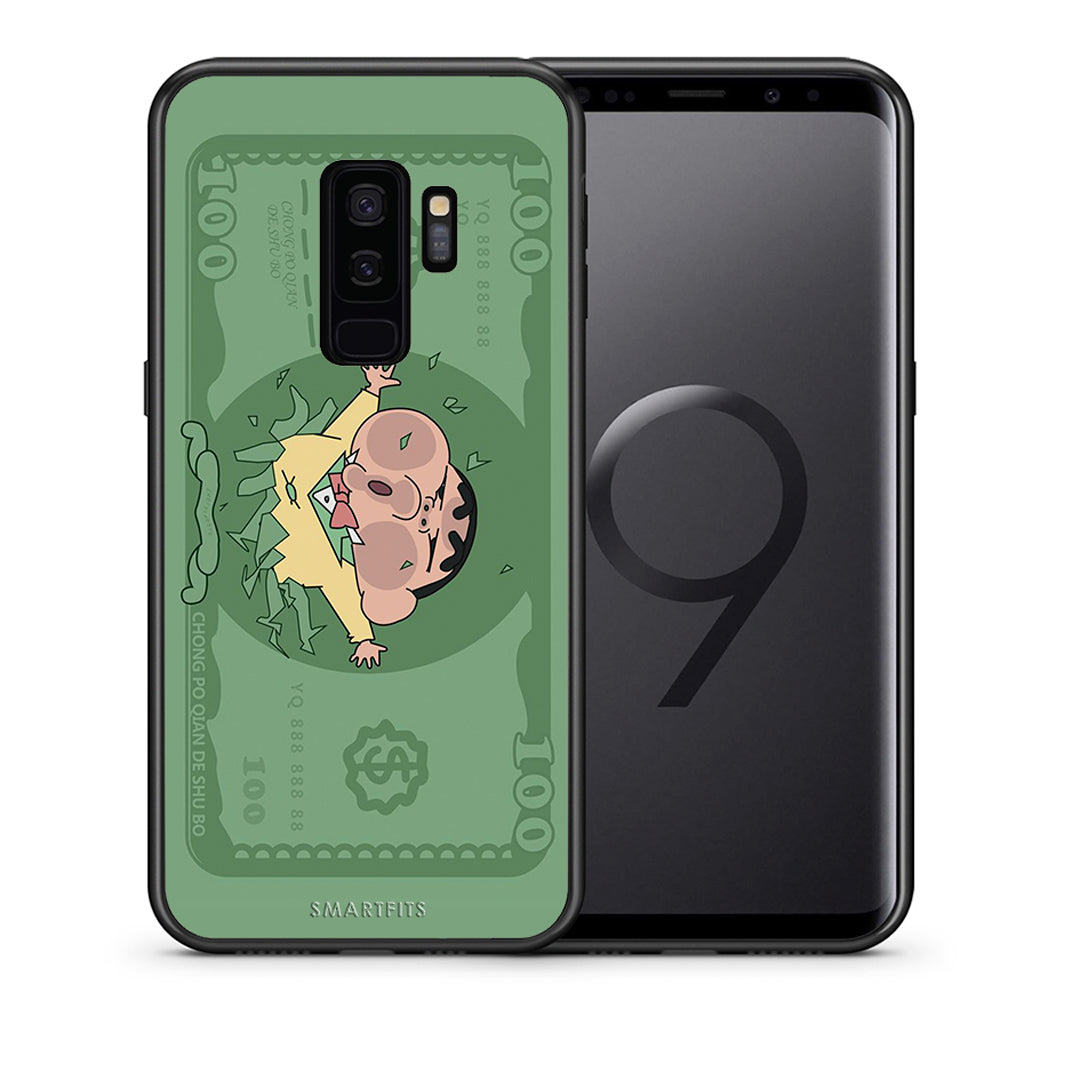 Θήκη Αγίου Βαλεντίνου Samsung S9 Plus Big Money από τη Smartfits με σχέδιο στο πίσω μέρος και μαύρο περίβλημα | Samsung S9 Plus Big Money case with colorful back and black bezels
