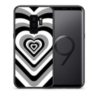 Thumbnail for Θήκη Samsung S9 Plus Black Hearts από τη Smartfits με σχέδιο στο πίσω μέρος και μαύρο περίβλημα | Samsung S9 Plus Black Hearts case with colorful back and black bezels