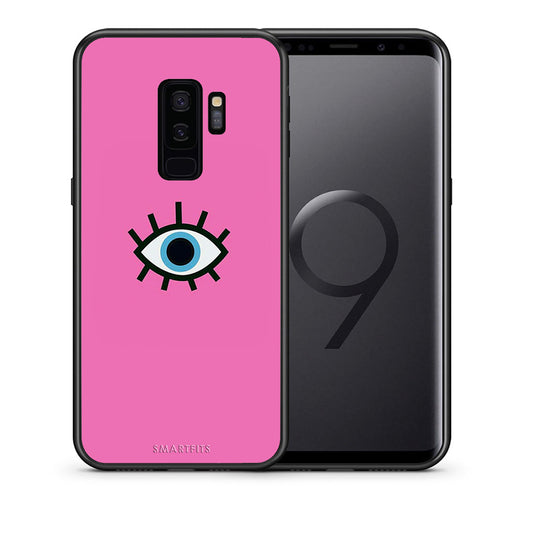 Θήκη Samsung S9 Plus Blue Eye Pink από τη Smartfits με σχέδιο στο πίσω μέρος και μαύρο περίβλημα | Samsung S9 Plus Blue Eye Pink case with colorful back and black bezels