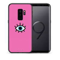 Thumbnail for Θήκη Samsung S9 Plus Blue Eye Pink από τη Smartfits με σχέδιο στο πίσω μέρος και μαύρο περίβλημα | Samsung S9 Plus Blue Eye Pink case with colorful back and black bezels