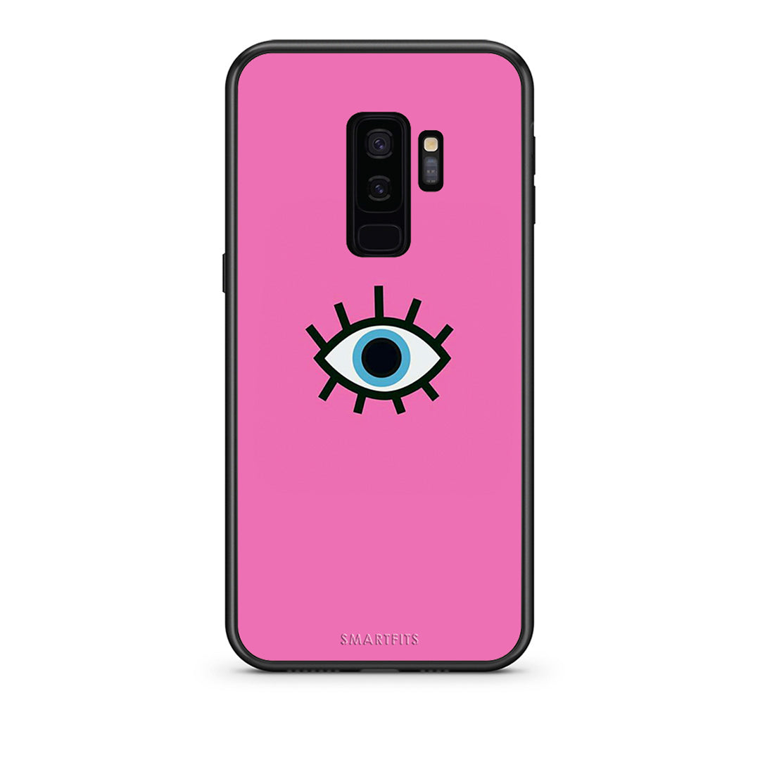 samsung s9 plus Blue Eye Pink θήκη από τη Smartfits με σχέδιο στο πίσω μέρος και μαύρο περίβλημα | Smartphone case with colorful back and black bezels by Smartfits