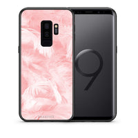 Thumbnail for Θήκη Samsung S9 Plus Pink Feather Boho από τη Smartfits με σχέδιο στο πίσω μέρος και μαύρο περίβλημα | Samsung S9 Plus Pink Feather Boho case with colorful back and black bezels