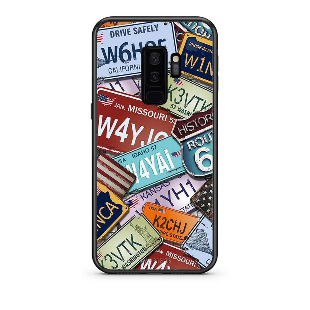 samsung s9 plus Car Plates θήκη από τη Smartfits με σχέδιο στο πίσω μέρος και μαύρο περίβλημα | Smartphone case with colorful back and black bezels by Smartfits