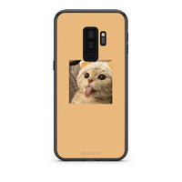 Thumbnail for samsung s9 plus Cat Tongue θήκη από τη Smartfits με σχέδιο στο πίσω μέρος και μαύρο περίβλημα | Smartphone case with colorful back and black bezels by Smartfits