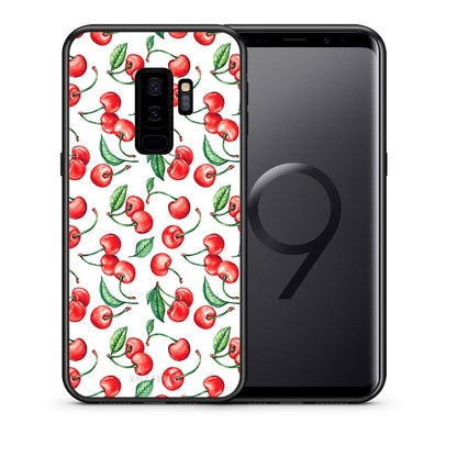Θήκη Samsung S9 Plus Cherry Summer από τη Smartfits με σχέδιο στο πίσω μέρος και μαύρο περίβλημα | Samsung S9 Plus Cherry Summer case with colorful back and black bezels