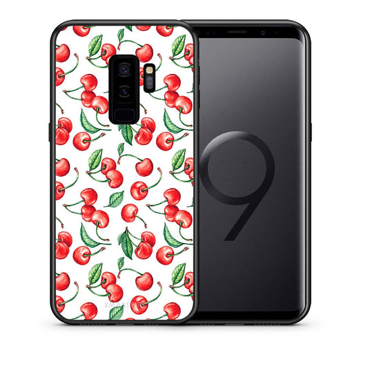 Θήκη Samsung S9 Plus Cherry Summer από τη Smartfits με σχέδιο στο πίσω μέρος και μαύρο περίβλημα | Samsung S9 Plus Cherry Summer case with colorful back and black bezels