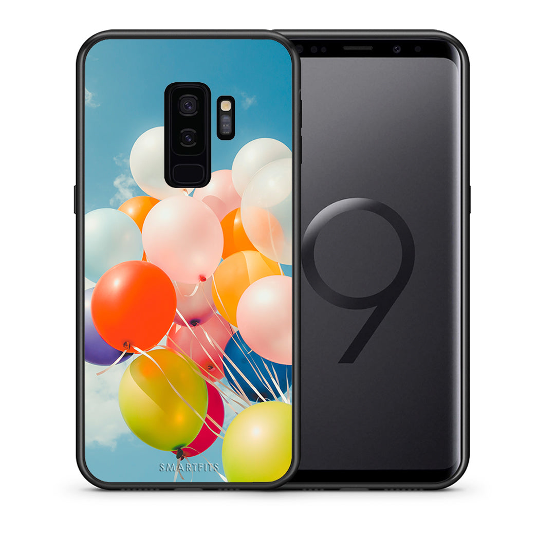 Θήκη Samsung S9 Plus Colorful Balloons από τη Smartfits με σχέδιο στο πίσω μέρος και μαύρο περίβλημα | Samsung S9 Plus Colorful Balloons case with colorful back and black bezels