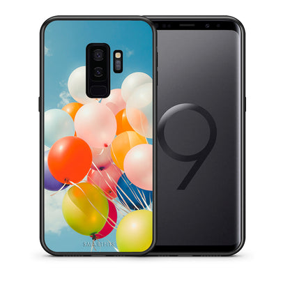 Θήκη Samsung S9 Plus Colorful Balloons από τη Smartfits με σχέδιο στο πίσω μέρος και μαύρο περίβλημα | Samsung S9 Plus Colorful Balloons case with colorful back and black bezels