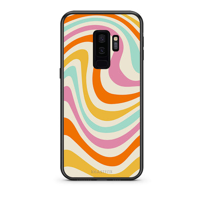 samsung s9 plus Colourful Waves θήκη από τη Smartfits με σχέδιο στο πίσω μέρος και μαύρο περίβλημα | Smartphone case with colorful back and black bezels by Smartfits
