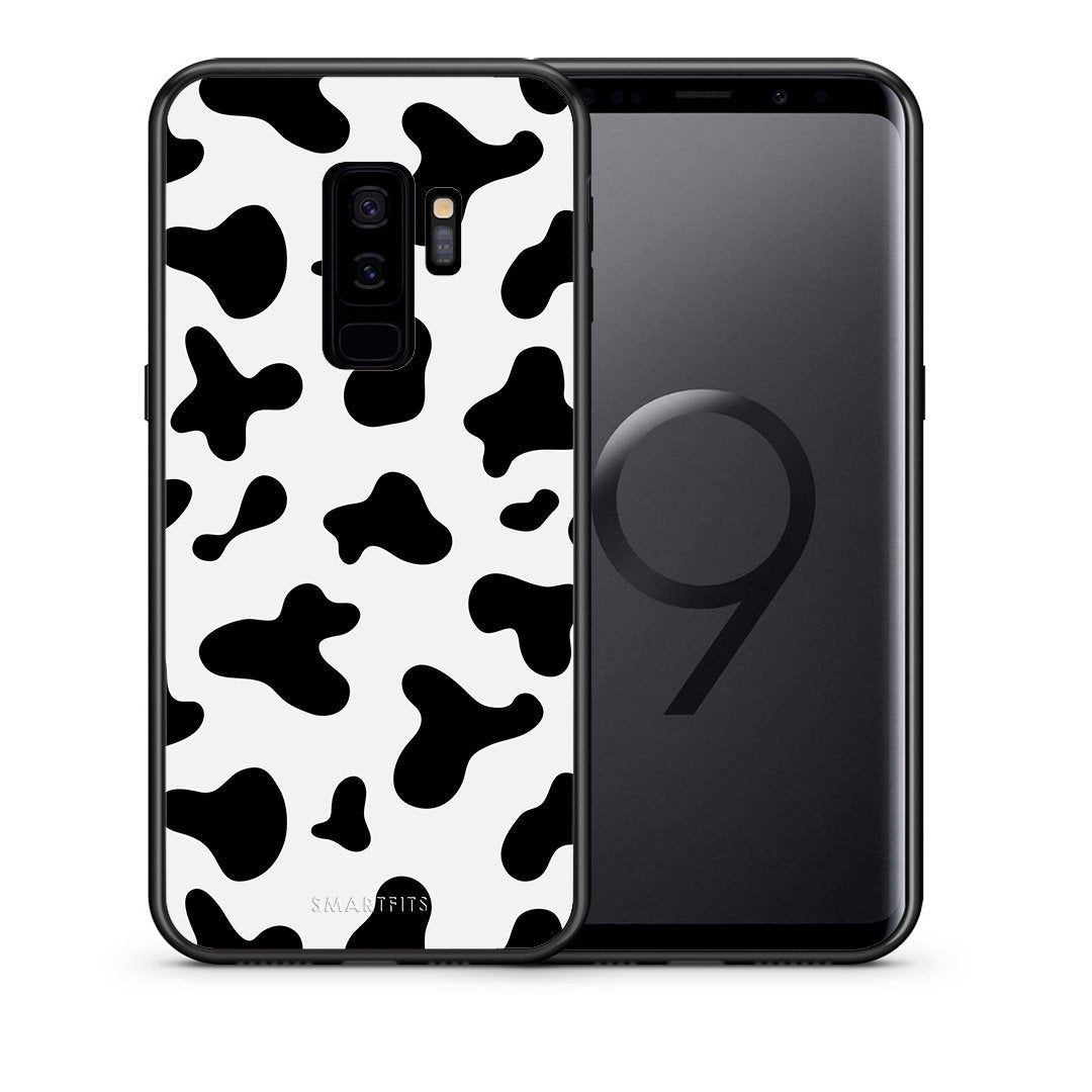 Θήκη Samsung S9 Plus Cow Print από τη Smartfits με σχέδιο στο πίσω μέρος και μαύρο περίβλημα | Samsung S9 Plus Cow Print case with colorful back and black bezels