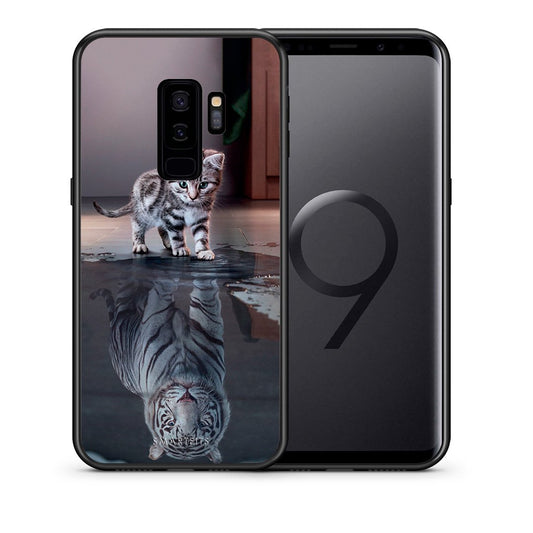 Θήκη Samsung S9 Plus Tiger Cute από τη Smartfits με σχέδιο στο πίσω μέρος και μαύρο περίβλημα | Samsung S9 Plus Tiger Cute case with colorful back and black bezels