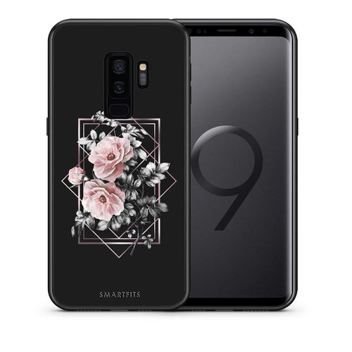 Θήκη Samsung S9 Plus Frame Flower από τη Smartfits με σχέδιο στο πίσω μέρος και μαύρο περίβλημα | Samsung S9 Plus Frame Flower case with colorful back and black bezels