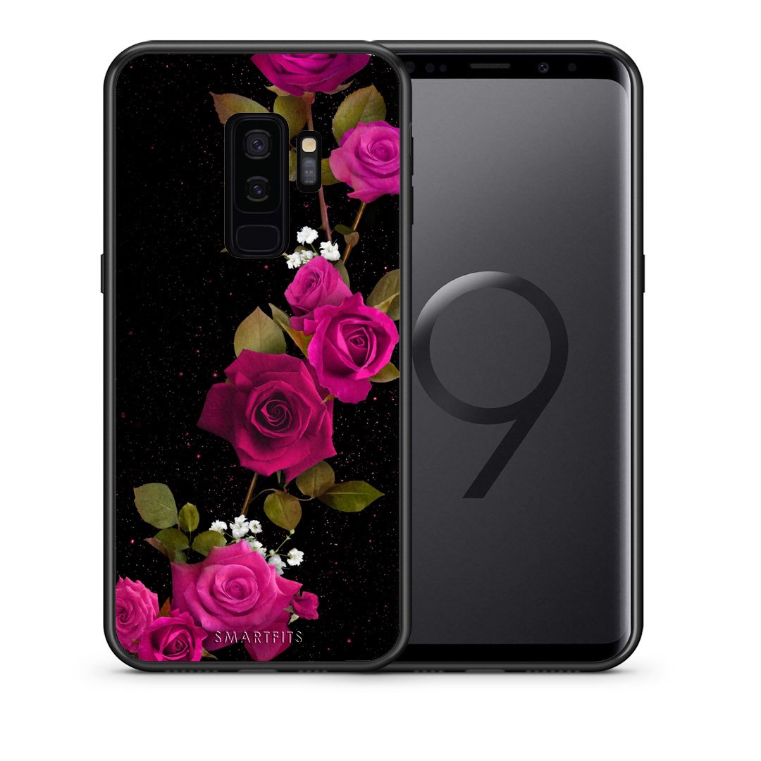 Θήκη Samsung S9 Plus Red Roses Flower από τη Smartfits με σχέδιο στο πίσω μέρος και μαύρο περίβλημα | Samsung S9 Plus Red Roses Flower case with colorful back and black bezels