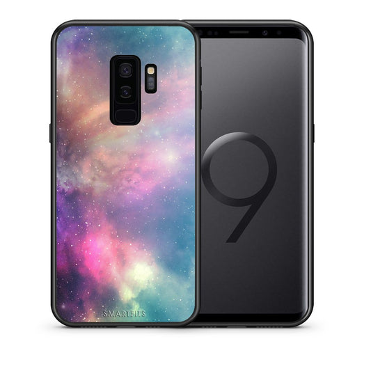 Θήκη Samsung S9 Plus Rainbow Galaxy από τη Smartfits με σχέδιο στο πίσω μέρος και μαύρο περίβλημα | Samsung S9 Plus Rainbow Galaxy case with colorful back and black bezels