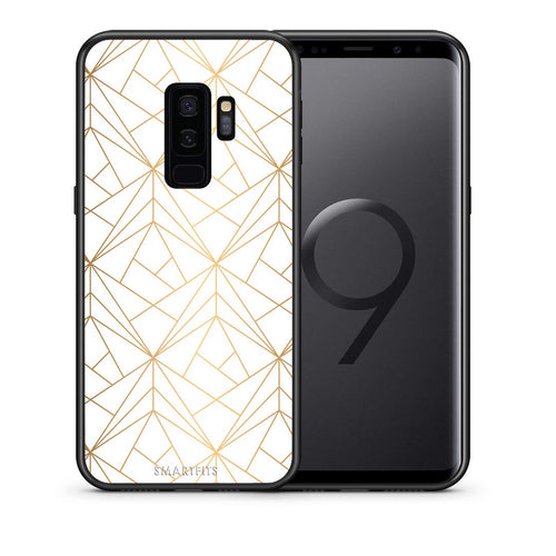 Θήκη Samsung S9 Plus Luxury White Geometric από τη Smartfits με σχέδιο στο πίσω μέρος και μαύρο περίβλημα | Samsung S9 Plus Luxury White Geometric case with colorful back and black bezels
