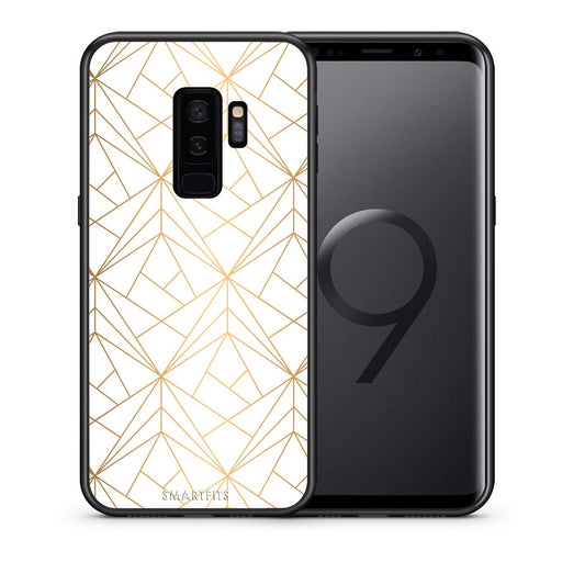 Θήκη Samsung S9 Plus Luxury White Geometric από τη Smartfits με σχέδιο στο πίσω μέρος και μαύρο περίβλημα | Samsung S9 Plus Luxury White Geometric case with colorful back and black bezels