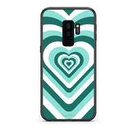 Thumbnail for samsung s9 plus Green Hearts θήκη από τη Smartfits με σχέδιο στο πίσω μέρος και μαύρο περίβλημα | Smartphone case with colorful back and black bezels by Smartfits