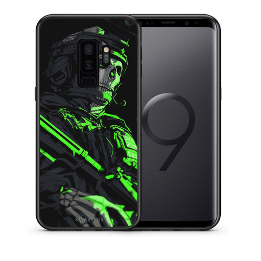 Θήκη Αγίου Βαλεντίνου Samsung S9 Plus Green Soldier από τη Smartfits με σχέδιο στο πίσω μέρος και μαύρο περίβλημα | Samsung S9 Plus Green Soldier case with colorful back and black bezels