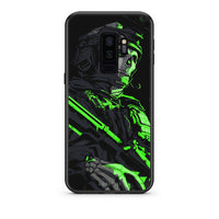 Thumbnail for samsung s9 plus Green Soldier Θήκη Αγίου Βαλεντίνου από τη Smartfits με σχέδιο στο πίσω μέρος και μαύρο περίβλημα | Smartphone case with colorful back and black bezels by Smartfits