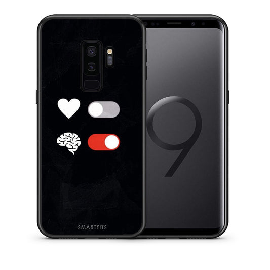 Θήκη Αγίου Βαλεντίνου Samsung S9 Plus Heart Vs Brain από τη Smartfits με σχέδιο στο πίσω μέρος και μαύρο περίβλημα | Samsung S9 Plus Heart Vs Brain case with colorful back and black bezels
