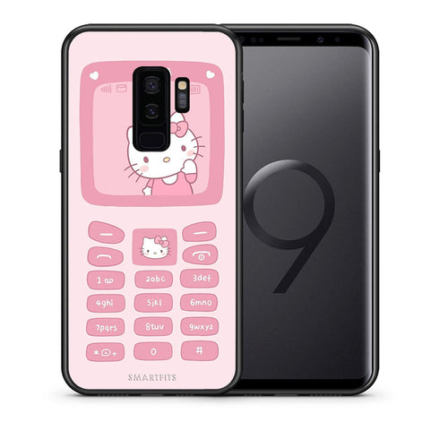 Θήκη Αγίου Βαλεντίνου Samsung S9 Plus Hello Kitten από τη Smartfits με σχέδιο στο πίσω μέρος και μαύρο περίβλημα | Samsung S9 Plus Hello Kitten case with colorful back and black bezels