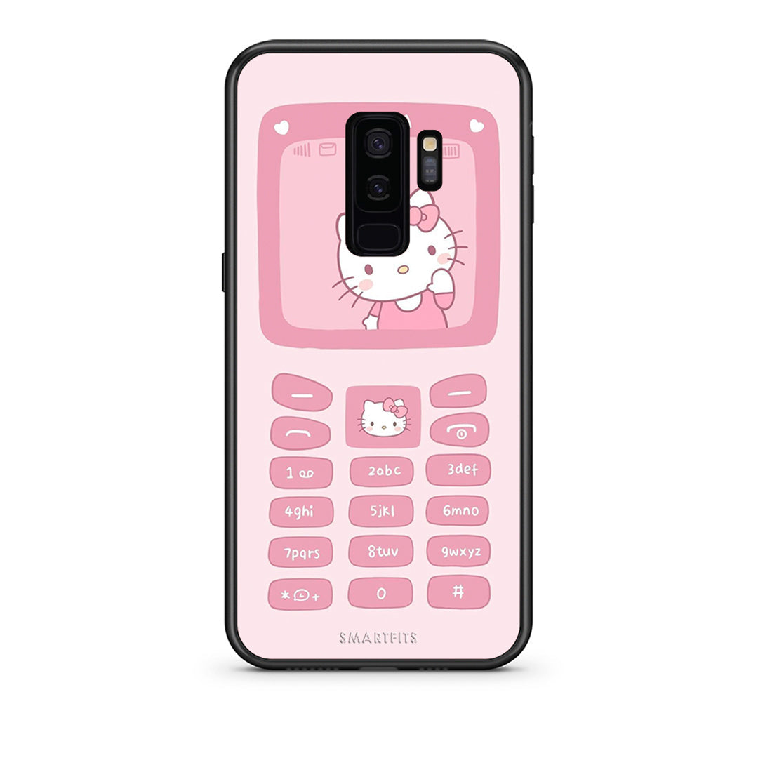 samsung s9 plus Hello Kitten Θήκη Αγίου Βαλεντίνου από τη Smartfits με σχέδιο στο πίσω μέρος και μαύρο περίβλημα | Smartphone case with colorful back and black bezels by Smartfits