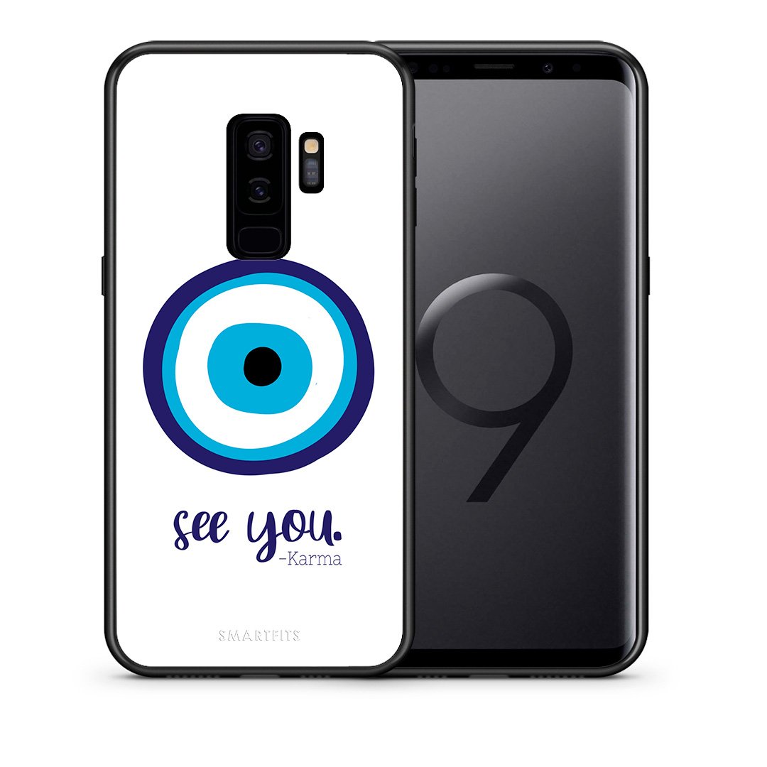 Θήκη Samsung S9 Plus Karma Says από τη Smartfits με σχέδιο στο πίσω μέρος και μαύρο περίβλημα | Samsung S9 Plus Karma Says case with colorful back and black bezels