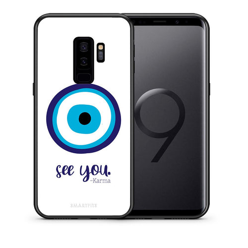 Θήκη Samsung S9 Plus Karma Says από τη Smartfits με σχέδιο στο πίσω μέρος και μαύρο περίβλημα | Samsung S9 Plus Karma Says case with colorful back and black bezels