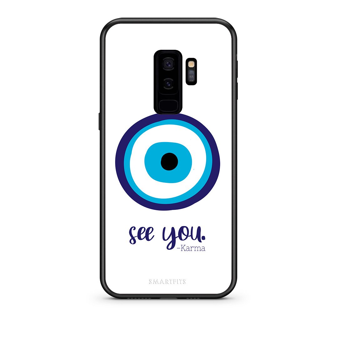 samsung s9 plus Karma Says θήκη από τη Smartfits με σχέδιο στο πίσω μέρος και μαύρο περίβλημα | Smartphone case with colorful back and black bezels by Smartfits