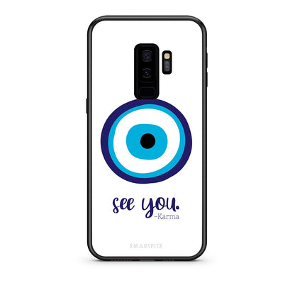 samsung s9 plus Karma Says θήκη από τη Smartfits με σχέδιο στο πίσω μέρος και μαύρο περίβλημα | Smartphone case with colorful back and black bezels by Smartfits