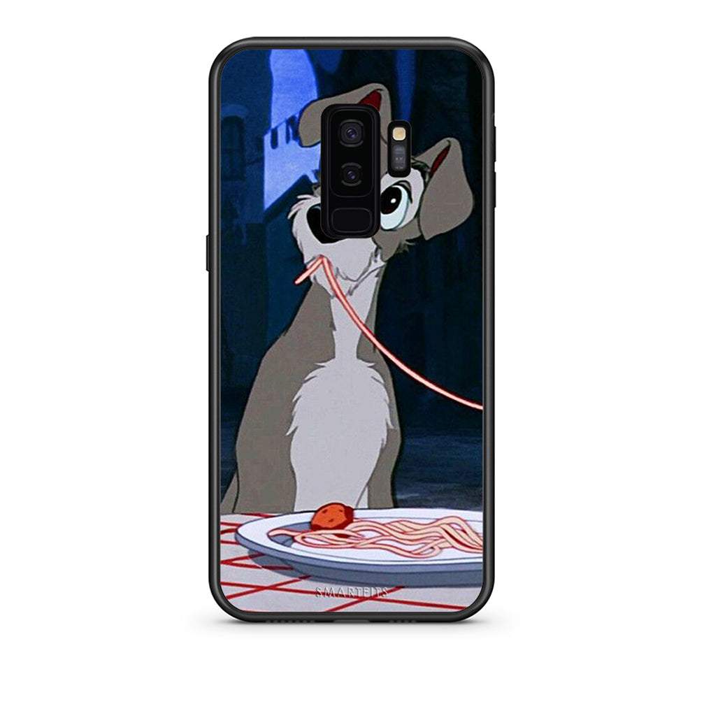 samsung s9 plus Lady And Tramp 1 Θήκη Αγίου Βαλεντίνου από τη Smartfits με σχέδιο στο πίσω μέρος και μαύρο περίβλημα | Smartphone case with colorful back and black bezels by Smartfits