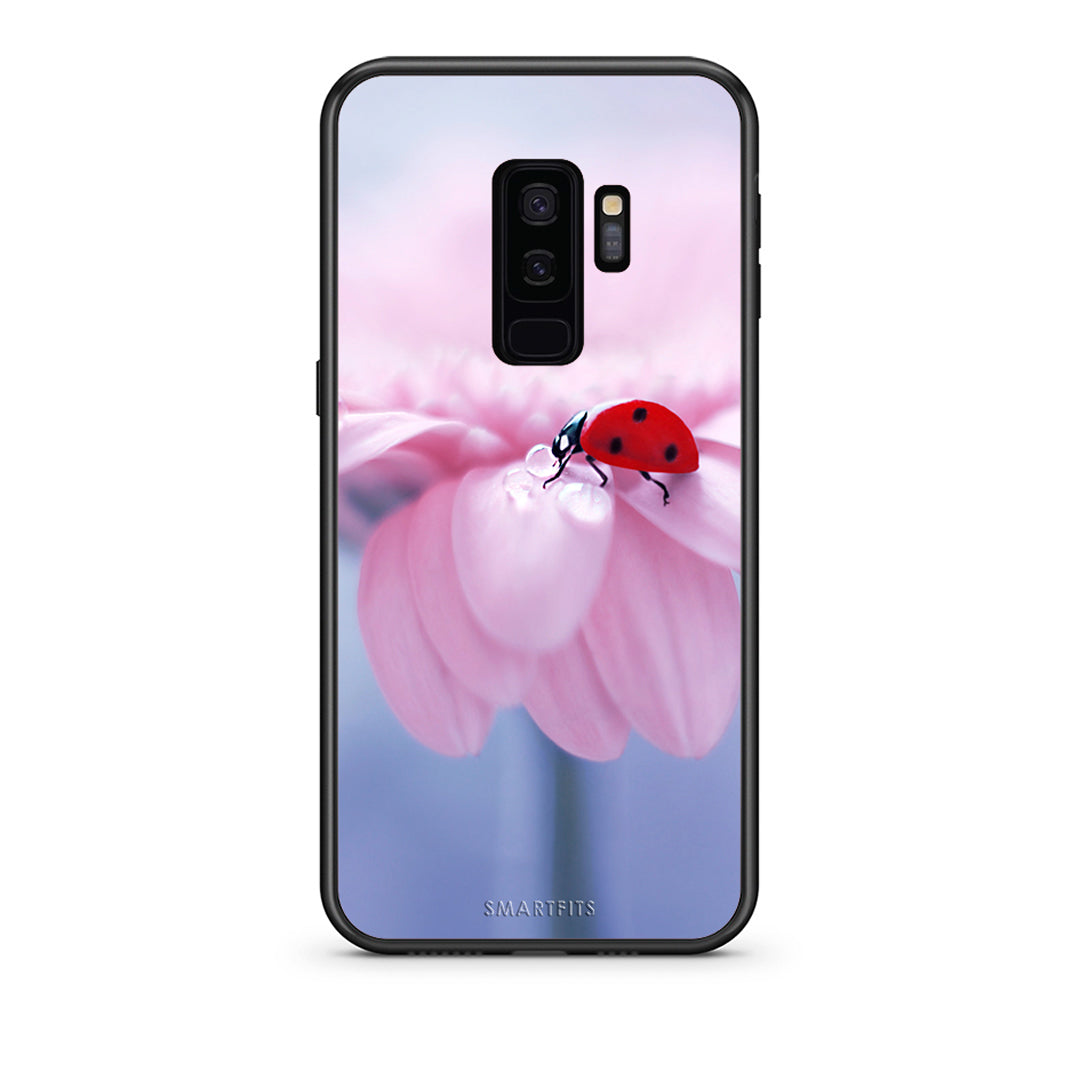 samsung s9 plus Ladybug Flower θήκη από τη Smartfits με σχέδιο στο πίσω μέρος και μαύρο περίβλημα | Smartphone case with colorful back and black bezels by Smartfits