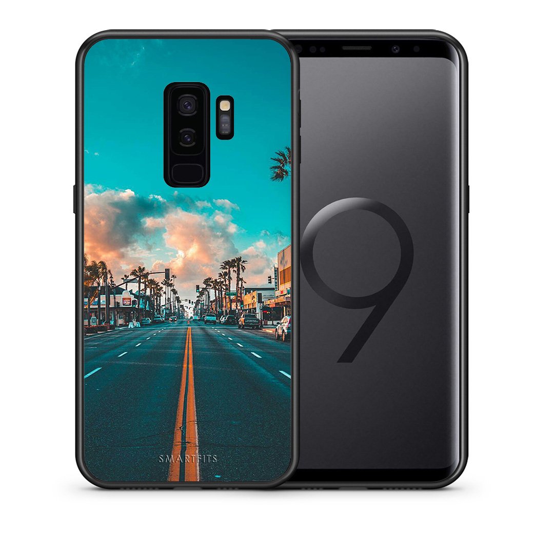 Θήκη Samsung S9 Plus City Landscape από τη Smartfits με σχέδιο στο πίσω μέρος και μαύρο περίβλημα | Samsung S9 Plus City Landscape case with colorful back and black bezels